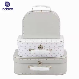 Vintage sewn cardboard <b>suitcase</b>, newborn clothing set gift <b>box</b>, baby gift packaging storage <b>box</b> wholesale - Product Image 2