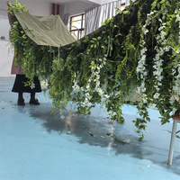 Composition Florale Facile à Installer pour Plafond de Mariage, Panneaux Suspendus Artificiels de Glycine pour Décoration de Plafond