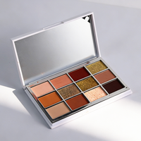 Palette de maquillage pour les yeux en poudre mate imperméable à effet caméléon duochrome avec finition scintillante pour les tons de peau clairs, foncés et moyens