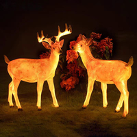 Lampes de fête foraine extérieures étanches pour aménagement paysager, festivals, animaux, éclairage de jardin, décoration de parc d'attractions, lumières en forme d'élans