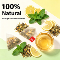 Thé en sachet Borun Citron Menthe Fleur – Soulage la fatigue, aux herbes naturelles, rafraîchissant et apaisant pour la digestion, infusion chaude/froide