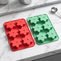 Moule de Noël en silicone à dégagement rapide, directement de l'usine, personnalisé OEM, 6 cavités, qualité alimentaire, antiadhésif, forme flocon de neige 3D