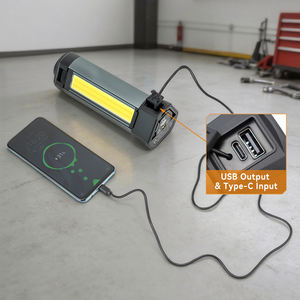 Lampe de travail portable COB LED, lumière puissante, étanche IP54, 20W, corps en aluminium, trépied, lampe de travail rechargeable pour entrepôt - Product Image 5