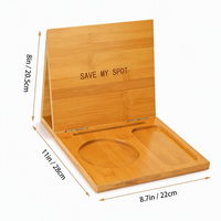 Support de livre en bambou avec porte-gobelet, support de lecture réglable en bois avec plateau de rangement pour bureau et cuisine