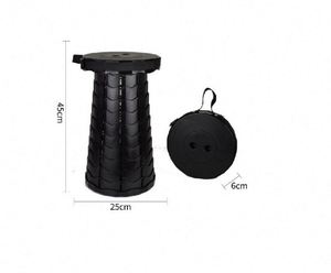 Taburete Moderno de Plástico Ligero Mejorado, Capacidad de Carga de 400 Libras, Plegable, Retráctil, Portátil, Negro, para Interiores y Exteriores, Dormitorio, Entrada - Product Image 1