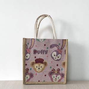 Bolso de mano de lino de alta gama para mujer, con estampado de fresas y lunares, forma cuadrada, cierre de cremallera - Estilo Instagram para exteriores - Product Image 6