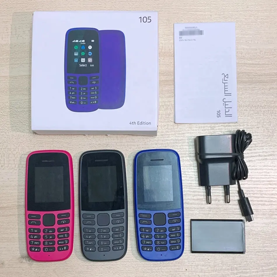 Thấp cấp giá rẻ điện thoại di động cho Nokia 105 2019 tính năng điện thoại Dual Sim bán buôn 106 125 216 3310 5310 Bàn phím sử dụng điện thoại di động