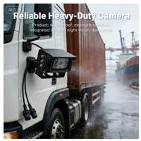 Caméra de recul pour camion et voiture AHD multi-connecteurs RJ45/Aviation/BNC étanche avec vision nocturne infrarouge pour la gestion de flotte (9V-36V)