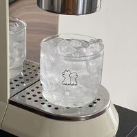 Tasse en verre transparent de 300 ml en borosilicate à motif animalier de dessin animé Kawaii pour boissons, latte glacé, cocktails, usage domestique quotidien