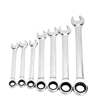 Heavy-Duty 72T Llave de engranaje de doble extremo 6-32mm Juego de combinación de trinquete Acero al carbono Métrico Abierto/Caja Industrial DIY OEM