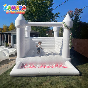 Blanco con foso de bolas, castillos inflables para interiores y exteriores, Decoración de casa de rebote, fiesta de boda - Product Image 1