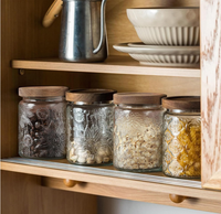 Couvercle en bois d'acacia écologique 2025 avec joint en silicone pour bocaux alimentaires – Idéal pour le stockage de grains de café, noix et snacks