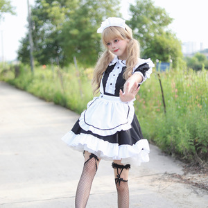 Japanese Style Anime Maid Outfit Black Polyester Cosplay Costume For Role Playing Games Drama - Product Image 2