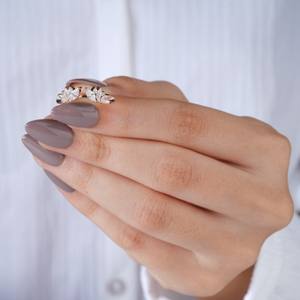 Rose Gold <b>Crystal</b> Leaf Design Adjustable <b>Ring</b> for Women Elegant Fashion Jewelry for Daily Wear Party Wedding Gift - Product Image 5