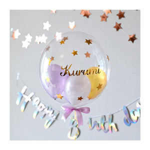 Ballons bobo à bulles transparentes de 24 pouces <span class=keywords><strong>avec</strong></span> autocollants d'anniversaire, décorations de bricolage gonflables à hélium, décorations de mariage et d'anniversaire - Product Image 1