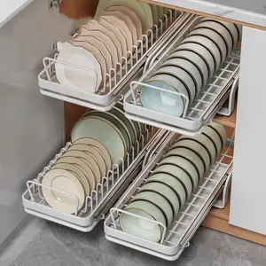 Bowl And Dish Storage Rack Cabinet Pull-out Bowl Rack Pull-out Basket Drawer-style Kitchen Storage Rack Dish And Plate Organizer