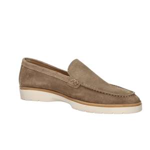 Gino Tagli Men's Moccasin Loafers Suede Upper Rubber Outsole Cushioned Buckle Slip-On <b>Taupe</b> 43 2.5 Cm Heel - Product Image 2