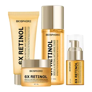 Biosphere 6X Perawatan Kulit Organik Retinol, Set Perawatan Kulit Serum Hyaluronic pelembab produk perawatan kulit