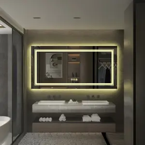 Espejo de baño inteligente para Hotel, luz LED regulable, Defog, centro comercial, con luz sobre lavabo, gran oferta