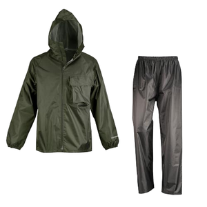 Traje Impermeable para Todas las Estaciones, Resistente al Fuego, Chaqueta y Pantalones Separados, Grueso, Color Verde Oliva, para Emergencias, Rescate y Inundaciones - Product Image 1