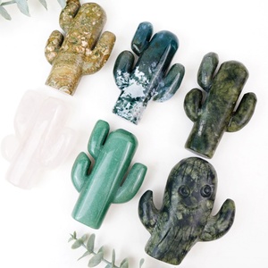 Vente en gros de cristal naturel <span class=keywords><strong>Quartz</strong></span> rose Matériau mixte Sculpture de <span class=keywords><strong>cactus</strong></span> Artisanat pour la décoration intérieure - Product Image 4