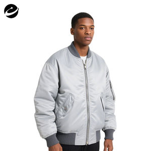 XUCHANG Blouson d'aviateur d'hiver rembourré de grande taille brodé sur mesure de créateur original OEM en nylon et polyester à col côtelé blouson d'aviateur décontracté pour hommes - Product Image 2