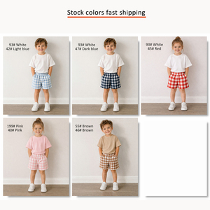 100% Organic Cotton Baby Summer Set <strong>6</strong> <strong>Months</strong> to <strong>6</strong> Years Toddler <strong>Children</strong> Solid Jersey Tee and Yarn-dyed Shorts Clothing Set - Product Image 4