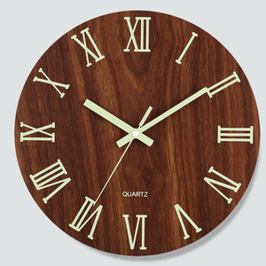 12 "ánh sáng ban đêm chức năng bằng gỗ Vòng đồng hồ treo tường cổ điển Mộc mạc nước <span class=keywords><strong>Tuscan</strong></span> phong cách cho nhà bếp degrad văn phòng nhà dẫn đồng hồ - Product Image 1