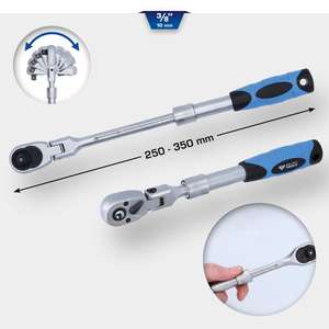 BRILLIANT TOOLS - BT021997 Cliquet télescopique réversible 3/8 ''avec tête flexible (250-350mm)-EAN 4042146868454 RATCHETS - Product Image 2