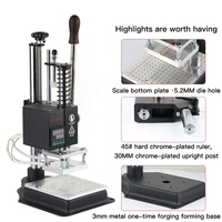 Machine à estamper électrique manuelle en cuir avec logo personnalisé, mini machine numérique à estamper à chaud avec fente en T et lettres en laiton 110V/220V