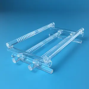 Cliente diseño transparente cuarzo de gran diámetro de vidrio barco