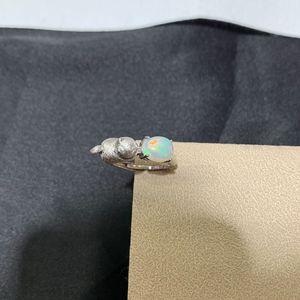 Bague en <span class=keywords><strong>opale</strong></span> naturelle pour femme, argent 925, sertie <span class=keywords><strong>de</strong></span> griffes, bijoux pour femme - Product Image 4