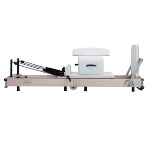 Reformer de Pilates pliable à glissement silencieux et fluide, en bois d'érable naturel, pour la pratique du yoga et du Pilates à domicile - Product Image 4
