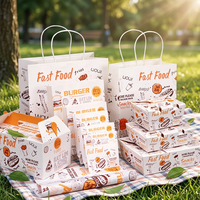 Boîtes d'emballage en papier pour aliments de qualité alimentaire, résistantes à la graisse, pour les ailes de poulet frites, les hamburgers, boîtes à emporter jetables