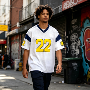 เสื้อเจอร์ซีย์แฟนคลับแฟชั่นสตรีทแวร์ Y2K ทรงโอเวอร์ไซส์ ปรับแต่งได้ ผลิตโดยโรงงาน ODM รับผลิตตามสั่ง พร้อมปักโลโก้ เสื้อเจอร์ซีย์ลำลองสำหรับวันแข่งขันฟุตบอลสำหรับแฟนๆ - Product Image 4