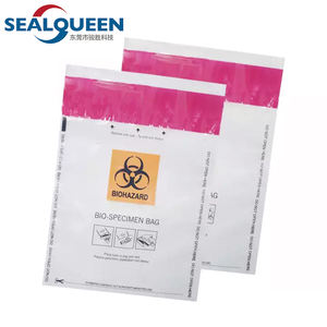 Pochette de transport de spécimens à logo personnalisé, imprimée en offset, thermoscellable, anti-fuite, pour usage médical et de laboratoire, avec sécurité biohazard - Product Image 2