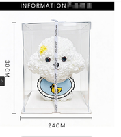 Cadeau Saint-Valentin Anniversaire Chien Caniche Mignon à Fleurs Éternelles Expressions d'Amour Rose PE Chien Malteux Boîte Cadeau Ornement Logo Canard