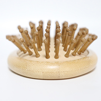 Brosse à coussin en bambou pour cheveux bouclés et épais, picots en bois naturel, antistatique, démêlante, lissante, peigne, outil de coiffage