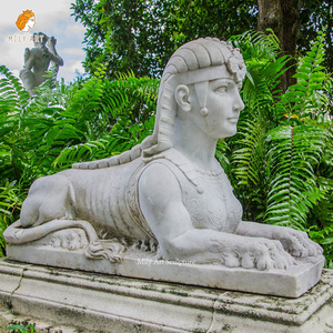 TượNg Nhân Sư Ai Cập Bằng Đá Cẩm Thạch Ai Cập Kích Thước Sống Bằng Đá Trắng Cho Vườn Ngoài Trời - Product Image 6
