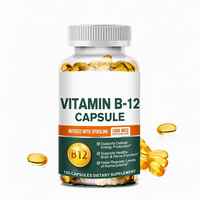 Capsules de vitamine B12 en gélules molles SPL OEM, compléments alimentaires pour l'humeur, l'énergie, la santé cardiaque et cérébrale, capsules de vitamine B12 en gélules molles
