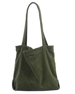 New Style Good Quality Casual Student Large Shoulder Customized Corduroy Tote Bag for <b>Women</b> - Product Image 1