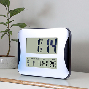 Nhà máy cung cấp trực tiếp hiện đại 12/24 giờ đồng hồ treo tường kỹ thuật số với màn hình lớn LCD hiển thị lịch bảng và hiển thị nhiệt độ - Product Image 2