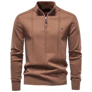 Nouvelle Arrivée 2027 – Pull Décontracté Homme Hiver à Col Montant en Coton, Demi-Zip, Couleur Unie, Haute Qualité, Chaud, Manches Longues - Product Image 2