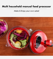 Multifunctionele voedselprocessor, handmatige snijder, eigeel scheider, 5-in-1 groente- en fruitmixer, roestvrijstalen messen, plastic, handmatig