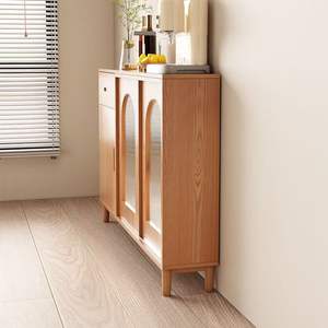 Aparador de Madera Maciza de 900 mm de Alto, Mueble de Almacenamiento con 3 Compartimentos para Sala de Estar o Comedor - Product Image 3