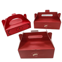 Caja de Regalo Premium con Impresión UV a Color, Empaque de Cartón Dorado con Efecto de Estampado en Lámina Dorada para Papel de Grado Alimenticio, Pastelería, con Asa
