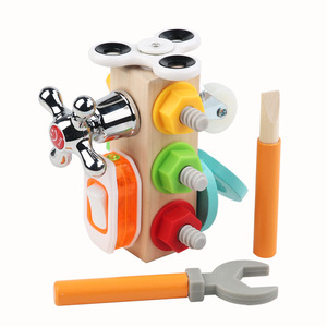 Cassetta degli <span class=keywords><strong>attrezzi</strong></span> per la riparazione del <span class=keywords><strong>legno</strong></span> portatile per bambini e bambini maschi di attività educativa cubi con vite che smontano il dado auto - Product Image 1