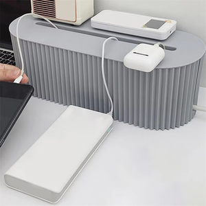 Wholesale <b>Plastic</b> Modern Design Portable Space-Saving Lightweight Bedroom Office Tabletop Socket Cable <b>Storage</b> Box Easy to Use - Product Image 5