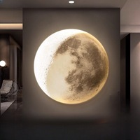 Lampe murale abstraite moderne de luxe New Moon en acrylique haut de gamme pour anniversaire, couloir, salle de séjour, décoration murale suspendue