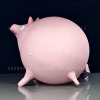 Dessin animé de gros cochon gonflable personnalisé dessin animé animal gonflable de cochon rose gonflable pour la publicité ou la décoration ou les événements